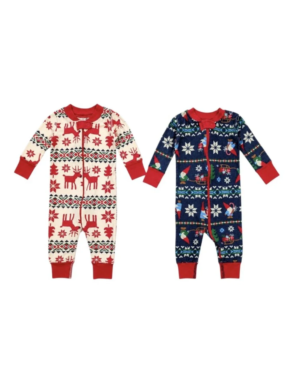 Hanna Andersson Infant Zipper Pajamas Holiday Deer Dear Gnome Sweet Baby 6 9 Mo